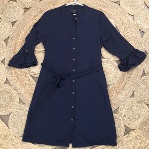 Banana Republic Navy Button Up Dress Size 10P NWT